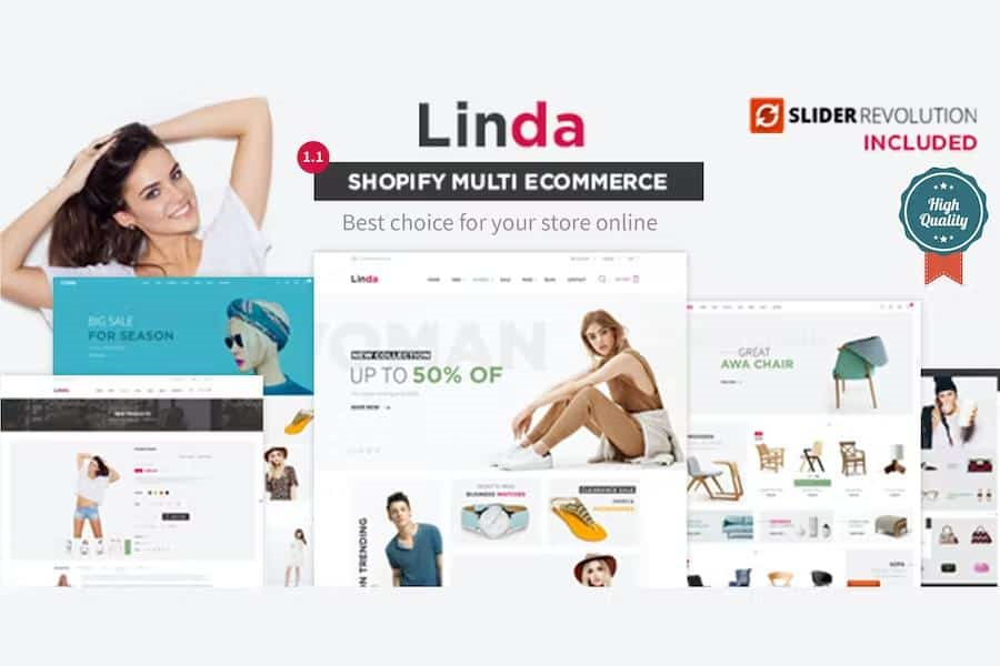 LINDA – MUTILPURPOSE ECOMMERCE SHOPIFY THEME
